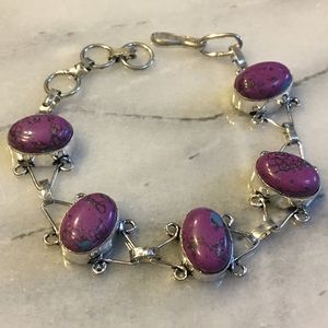 Boutique Jewelry - Purple Copper Turquoise (Lab) & Silver Bracelet Boutique Jewelry - Purple Copper Turquoise (Lab) & Silver Bracelet